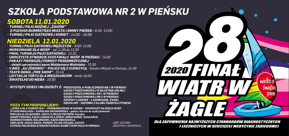 WOŚP 2020 Pieńsk: program